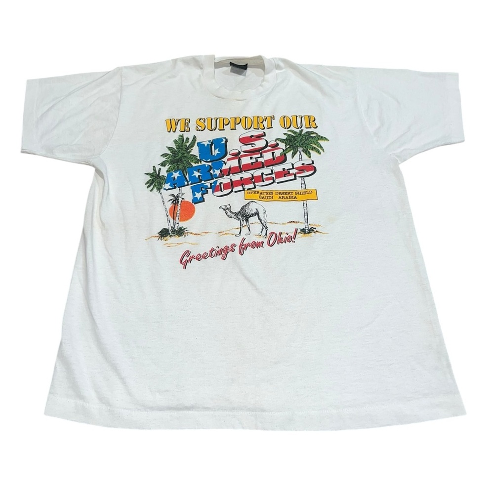 VTG 90s Operation Desert Storm Saudi Arabia Shirt XL US Armed Forces Ohio